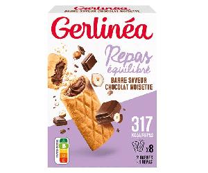 Gerlinéa Repas Minceur Barres Fourrées Chocolat et Noisettes 8 x 45g