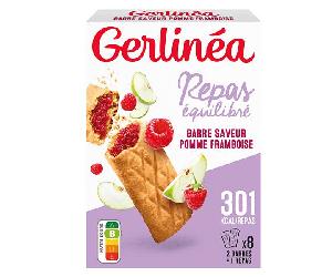 Gerlinéa Repas Minceur Barres Fourrées Pomme et Framboise 8 x 45g
