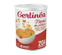 GERLINÉA Soupe Lentilles Corail Curry - Substitut de Repas Minceur Riche en Protéines - Faible en Graisses Saturées - 8 Repas - Soupe Déshydratée - à Reconstituer, Pot 424g