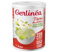 GERLINÉA Soupe Poireau Pomme de Terre - Substitut de Repas Minceur Riche en Protéines - Faible en Graisses Saturées - 8 Repas -Soupe Déshydratée -à Reconstituer, Pot 424 g