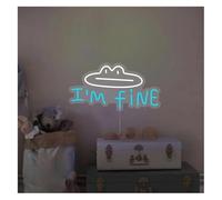 GERLJ enseigne lumineuse au néon D'Ambiance Apaisante Lampe Enseigne Au Néon Grenouille Alimentée par, Luminosité Réglable Lettre I'm Fine Lumières(B)