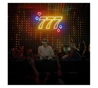 GERLJ enseigne lumineuse au néon Enseigne lumineuse à 7 chiffres avec luminosité réglable, idéale pour les fêtes et pubs (37 cm x 50 cm)(B)