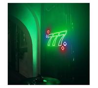 GERLJ enseigne lumineuse au néon Enseigne lumineuse à 7 chiffres avec luminosité réglable, idéale pour les fêtes et pubs (37 cm x 50 cm)(C)