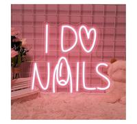 GERLJ enseigne lumineuse au néon Enseigne lumineuse Je fais des ongles - Décoration murale pour chambre à coucher Entreprise(H)