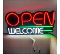 GERLJ enseigne lumineuse au néon Enseigne lumineuse néon « Bienvenue » pour magasins, restaurants et supermarchés, 59 cm x 29,54