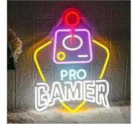 GERLJ enseigne lumineuse au néon Enseigne lumineuse néon Gaming pour chambre de garçon, veilleuse pour décoration murale fête, 33 x 42 cm