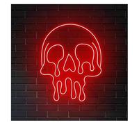 GERLJ enseigne lumineuse au néon Enseigne lumineuse néon tête de mort fondante et dégoulinante, luminosité réglable, idéale pour les clubs