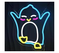 GERLJ enseigne lumineuse au néon Enseigne lumineuse Pingouin à intensité variable, idéale pour une chambre d'enfant