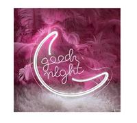 GERLJ enseigne lumineuse au néon Lampe d'ambiance apaisante, lettre gravée en 3D «Bonne nuit»,alimentée par des enseignes au néon,luminosité réglable
