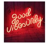 GERLJ enseigne lumineuse au néon Lampe d'ambiance apaisante, panneau néon, décoration murale d'arcade Good Vibes Only