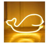 GERLJ enseigne lumineuse au néon Lettres colorées Intérieur Luminaires Néon Signe Queue De Baleine Forme Mur Chambre Décor(Jaune)