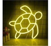 GERLJ enseigne lumineuse au néon Lettres colorées Intérieur Luminaires Panneau Néon En Forme De Tortue Mer, Design Mural Suspendu