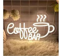 GERLJ enseigne lumineuse au néon Néon signe Enseigne Lumineuse LED Coffee Bar Pour Café, Restaurant, Décoration Murale 35cmx23.2cm