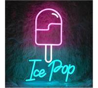 GERLJ enseigne lumineuse au néon Néon signe Enseignes Lumineuses Ice Pop Idéales Pour La Décoration Murale D'un Magasin, 29cmx42.5cm