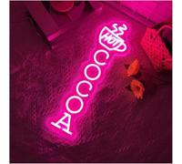 GERLJ enseigne lumineuse au néon Néon signe Hot Cocoa LED Boisson Logo Enseignes Au Pour Décoration Murale Confiserie Café Décor Personnalisé(13cmx45cm)
