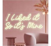 GERLJ enseigne lumineuse au néon Panneau néon «Je l'aime, c'est à moi» - Décoration de salle pour fête, maison, chambre, bar, 42 x 20 cm(Jaune)