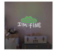 GERLJ enseigne lumineuse au néon Pour la lettre de luminosité réglable alimentée par Pour USB I'm Fine pour les néons Convient 20 cm x 38(A)