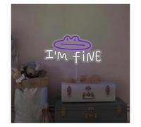 GERLJ enseigne lumineuse au néon Pour la lettre de luminosité réglable alimentée par Pour USB I'm Fine pour les néons Convient 20 cm x 38(E)