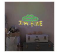 GERLJ enseigne lumineuse au néon Pour la lettre de luminosité réglable alimentée par Pour USB I'm Fine pour les néons Convient 20 cm x 38(D)