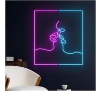GERLJ enseigne lumineuse au néon Pour lampe néon Couple s'embrassant pour enseigne LED pour alimenté pour un anniversaire romantique de la Saint-Valentin