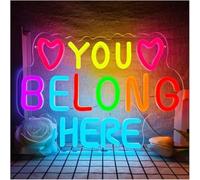 GERLJ enseigne lumineuse au néon Pour lampe néon You Belong Here pour enseigne colorée pour lumineuse 23x32cm