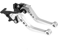 GERLJ Leviers d'embrayage de moto Leviers d'embrayage et de frein pour moto, avec poignée pliable(Argent)