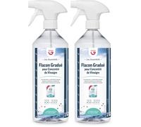 Gerlon les Essentiels - Spray Gradué Vide pour Concentré de Vinaigre- Flacon de 1L pour un dosage Simple et Précis (Lot de 2)