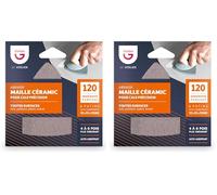 Gerlon Recharge 3 patins abrasifs Triangle/Delta super resistants en Maille Ceramic 93 x 93 x 93 MM grain 120 (moyen) ADPSDM Neutre (Lot de 2)