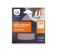 Gerlon Recharge 3 patins abrasifs Triangle/Delta super resistants en Maille Ceramic 93 x 93 x 93 MM grain 120 (moyen) ADPSDM Neutre
