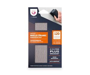Gerlon Recharge Abrasif Super Resistant - Lot de 3 Maille Ceramic - 70 125 MM Grain moyen (120), Neutre