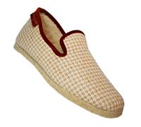 Germaine Guérin Chaussons charentaises. LAURE. Tissu pure laine de soie - Semelles feutre pure laine - intérieur 100% mouton - modèle mixte