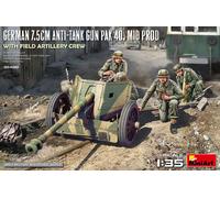 German 7.5cm Antichar Gun Pak 40. Montantes Prod With Artillerie Crew 1:3 5 Kit