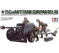 German 75mm Antichar Gun PAK40L46 1:3 5 Plastique Model Kit Tamiya