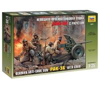 German Antichar Pak 36 With Crew 1:3 5 Plastique Model Kit Zvezda