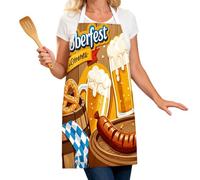 German Apron - Beer Festival Printed Party Accessories, Bavarian Apron Costume | Holiday German Costume Oktoberfest Outfit, For Party Kitchen Celebration Holiday Birthday Events BBQ Cooking Baking