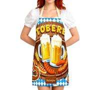 German Apron - Beer Festival Printed Party Accessories, Bavarian Apron Costume | Holiday German Costume Oktoberfest Outfit, For Party Kitchen Celebration Holiday Birthday Events BBQ Cooking Baking