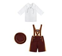 German Beer Festival C tume for Boys, ktoberfest Lederhosen Outfit, Bavarian Traditional Kids Party Wear, ancy Dress Set (Brown, 4-5 Years) o89o