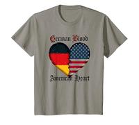 German Blood American Heart: Allemands pour Les Hommes Heritage T-Shirt, Enfant, Ardoise, 3 Ans