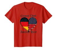 German Blood American Heart: Allemands pour Les Hommes Heritage T-Shirt, Enfant, Rouge, 3 Ans