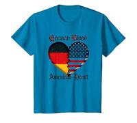 German Blood American Heart: Allemands pour Les Hommes Heritage T-Shirt, Enfant, Saphir, 3 Ans