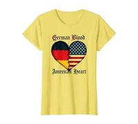 German Blood American Heart: Allemands pour Les Hommes Heritage T-Shirt, Femme, Citron, XS
