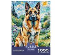 German Chien Berger Puzzle Jigsaw 1000 Pièces Puzzles 38x26cm/1000pcs pour Adultes Et Enfants Cadeau Chien Jeu D'Intelligence Pression Réduite DIY Carton