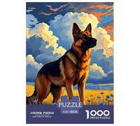 German Chien Berger Puzzle Jigsaw 1000 Pièces Puzzles 38x26cm/1000pcs pour Enfants Cadeau Chien Jeu D'Intelligence Familial Bricolage Carton