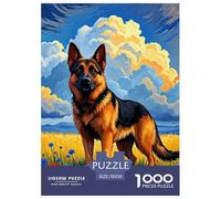 German Chien Berger Puzzle Jigsaw 1000 Pièces Puzzles 70x50cm/1000pcs pour Adultes Et Enfants Cadeau Chien Jeu D'Intelligence Familial DIY Carton