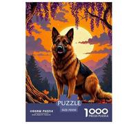 German Chien Berger Puzzle Jigsaw 1000 Pièces Puzzles 70x50cm/1000pcs pour Adultes Et Enfants Cadeau Chien Jeu D'Intelligence Familial Bricolage Carton