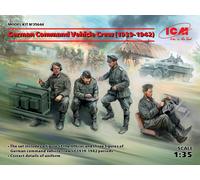 German Command Vehicle Crew (1939-1942) (4 Figurines) 1:3 5 Plastique Kit Icm