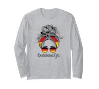 German Girl Deutschland Flag Messy Bun Germany Roots Manche Longue