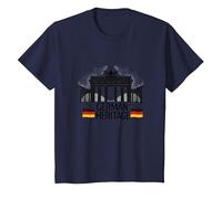 German Heritage Porte de Brandebourg Berlin Pride Patriotique T-Shirt, Enfant, Bleu Marine, 4 Ans