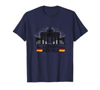 German Heritage Porte de Brandebourg Berlin Pride Patriotique T-Shirt, Homme, Bleu Marine, 3XL