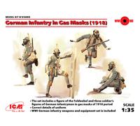 German Infantry En Gaz Masques (1918) (4 Figurines) 1:3 5 Plastic Model Kit Icm